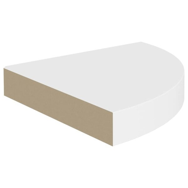 Berkfield Floating Corner Shelf White 25x25x3.8 cm MDF