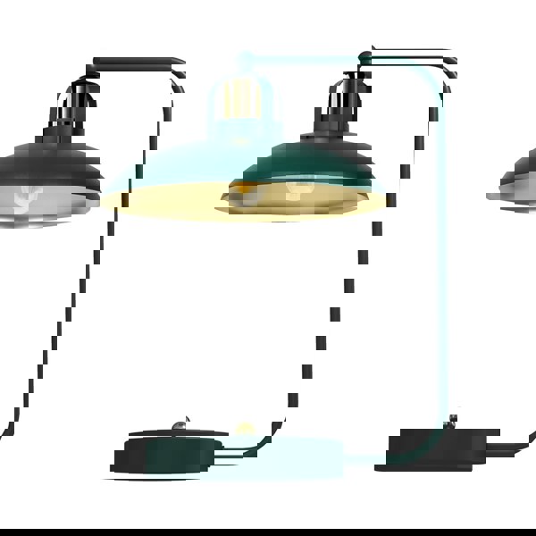 Milagro Felix Hand Made Designer Table Lamp In Green And Gold Rugged Industrial With A Luxurious Twist