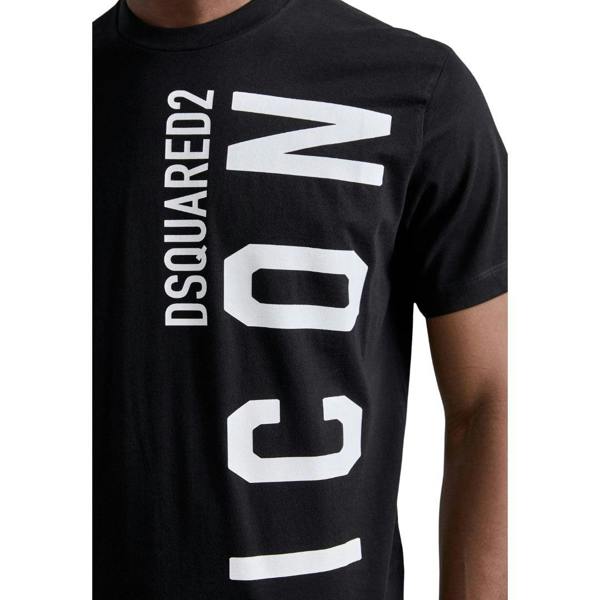 DSquared2 Unisex Adult Large Icon Relaxed Fit T-Shirt - Black/White - 