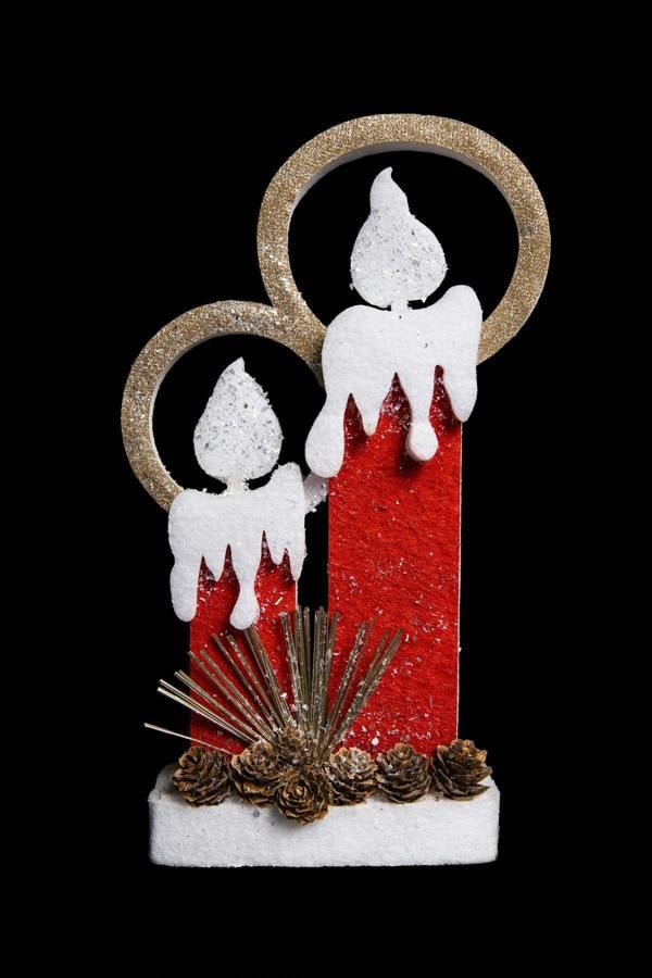 31cm, 41cm and 51cm Christmas Pre-Lit Twin LED Candles Battery Operated Glitter Foam Table Decorations image 3