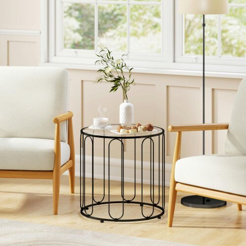 Wyld Haus Roro Metal Black Set Of 2 Elliptical Cut Out Nesting Tables