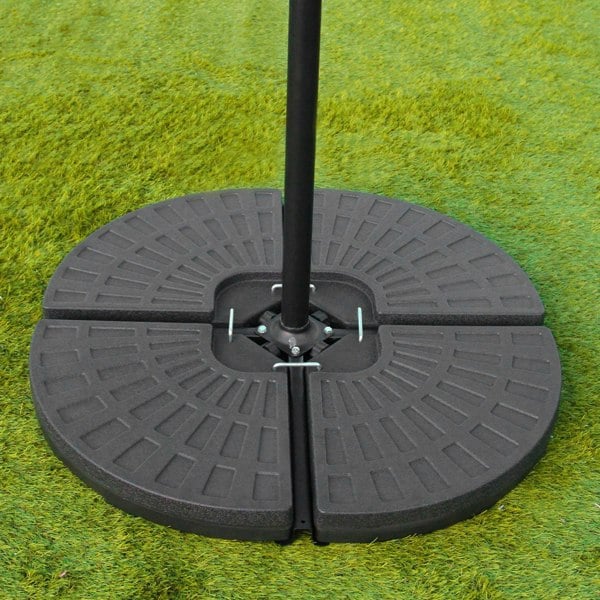 Monstershop Black 3m LED Cantilever Parasol With Fan Base