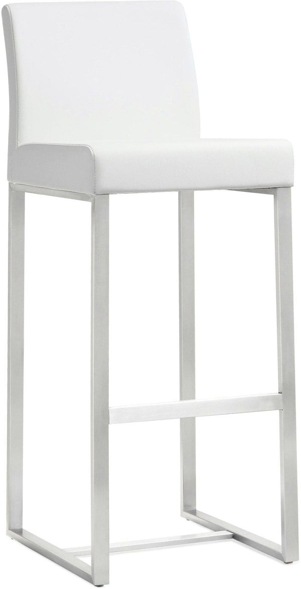 Furniture Edit Denmark White Stainless Steel Barstool Set of 2