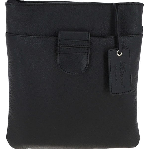 Womens Small Zip Top Leather Cross Body Bag: TAB