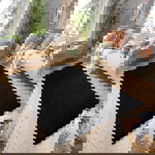 Smart Living Shaggy Rug - Black