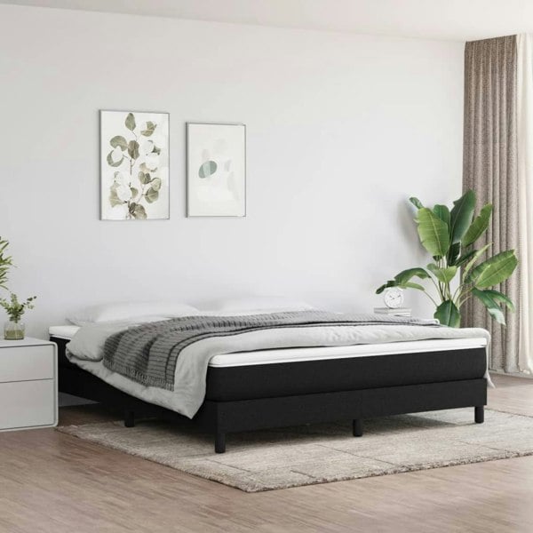 Berkfield Box Spring Bed Frame Black 180x200 cm 6FT Super King Fabric