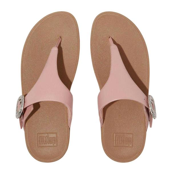 Fit Flop Womens/Ladies Lulu Crystal Leather Buckle Sandals - Beige - 