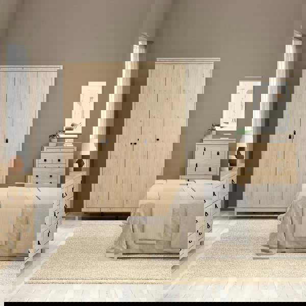 Furniture To Go Barcelona Wardrobe with 3 Doors in Jackson Hickory Oak