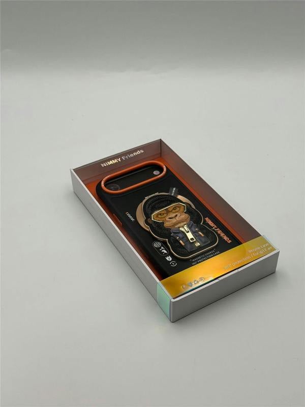Nimmy Friends Nimmy Cool & Cute 2.0 Gorilla Case with MagSafe Stand for iPhone 17 Air 6.5" Black Orange - N-YJKM-CXZJZH-IP17-AIR-016