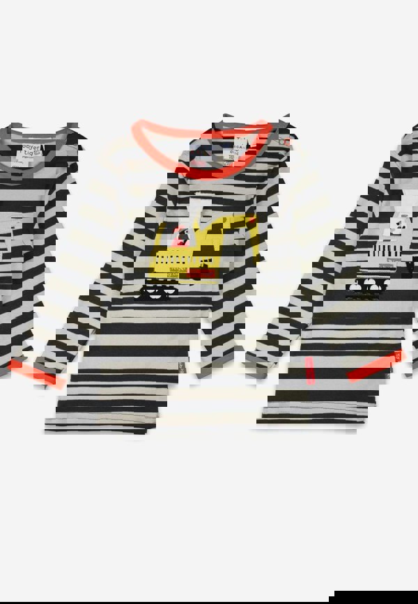 Organic Grey Digger Applique Long - Sleeved T-shirt - Toby Tiger