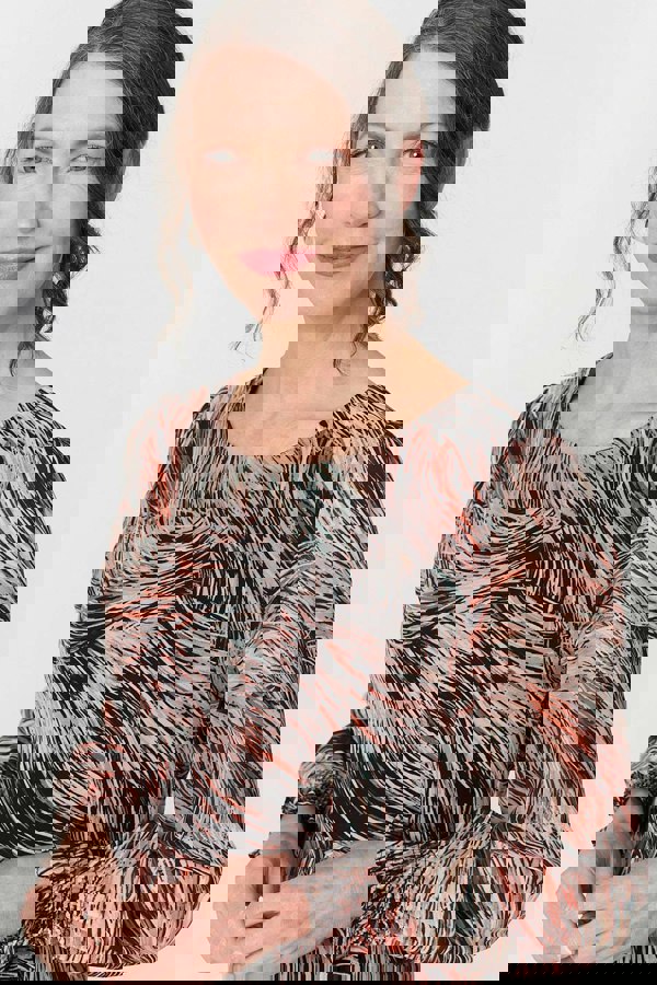 Orange | Printed Tie Waist Long Sleeve Maxi Dress
