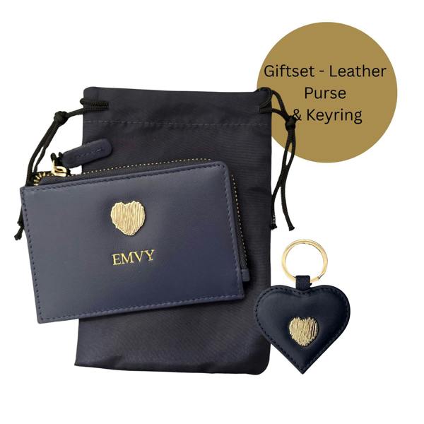 Love EMVY Signature Heart Giftset - Leather Coin Purse & Heart Keyring