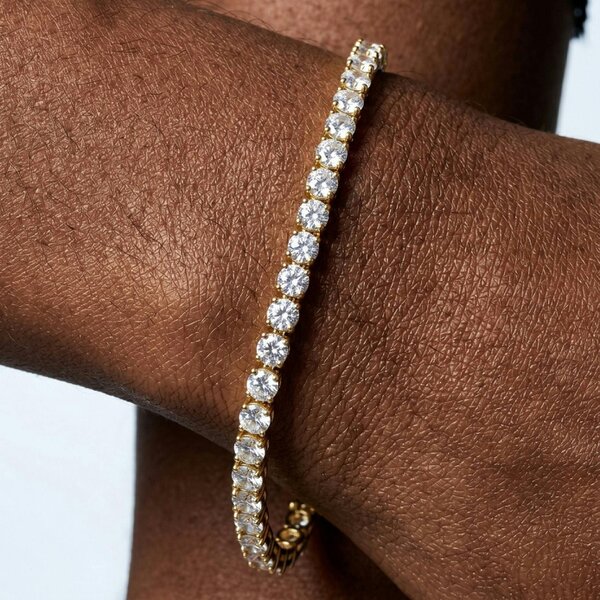 Uchi & Soto Shikaku Gold Stone Tennis Bracelet
