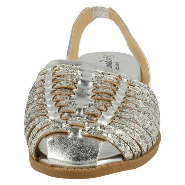 Savannah Ladies Savannah Glitter Weave Vamp Slingback Sandal
