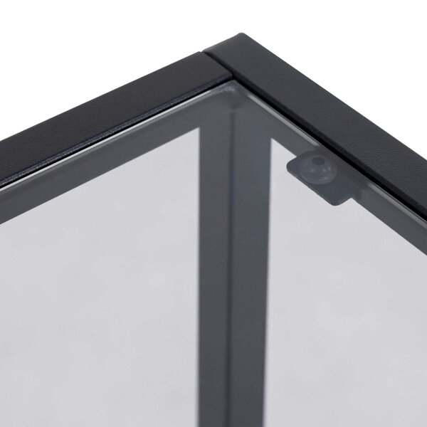 Wyld Haus Wrenna Black Bedside Table Glass Top