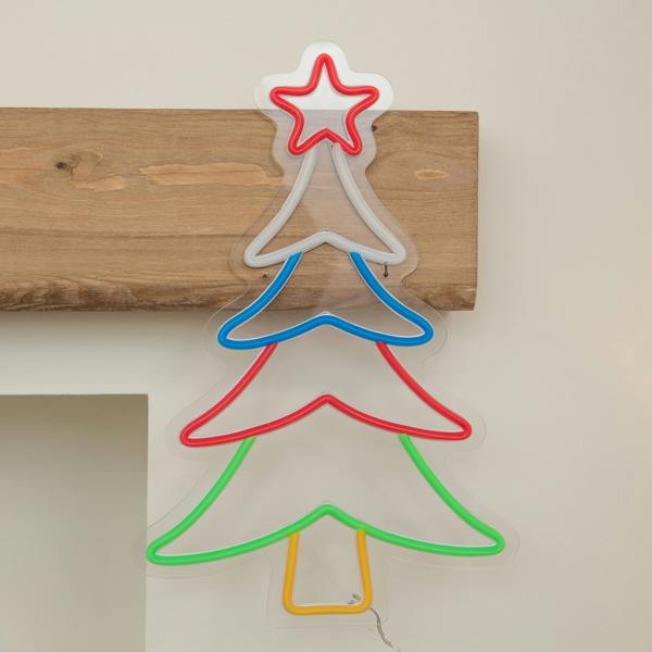 Samuel Alexander 43cm Neon Flex Christmas Tree Light with 215 Multi-Coloured LEDs