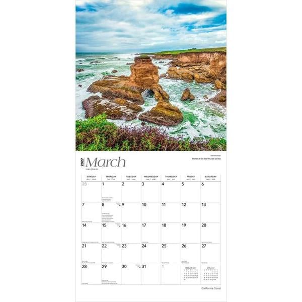 California Coast Calendar 2027, Wall Calendars, Month To View, Travel, Gift