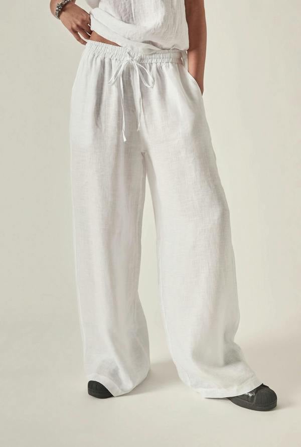 James Lakeland White Pure Linen Trousers