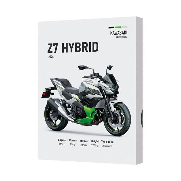 Benjamin Tate Design Kawasaki Z7 Hybrid Canvas Wall Art Print 2024 Handmade In UK