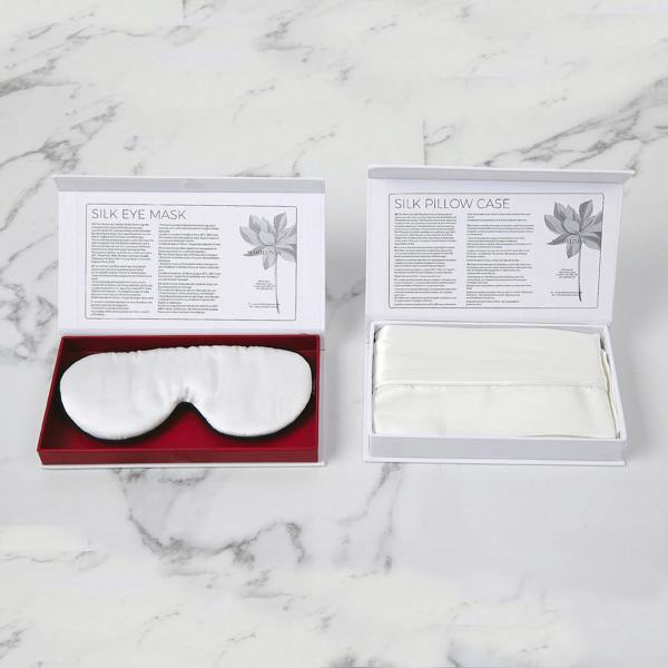 White Lotus Beauty 100% Mulberry Silk Pillowcase and Eye Mask Set Cruelty Free