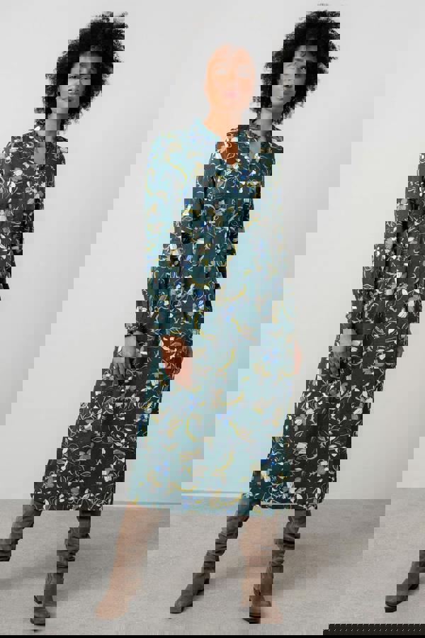 Lily & Me Amberley Floral Print Midi Dress Green