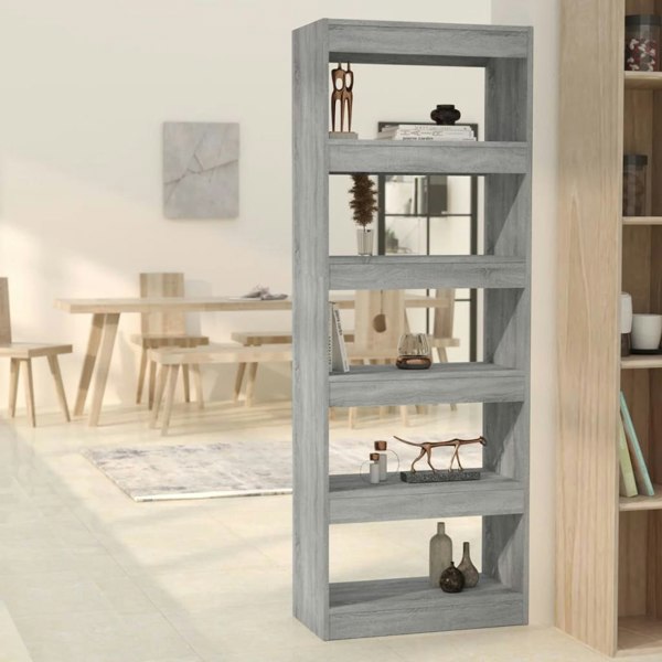 Berkfield Book Cabinet/Room Divider Grey Sonoma 60x30x166 cm Engineered Wood