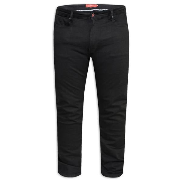 Duke Mens D555 Claude Stretch Tapered Stretch Kingsize Jeans - Black