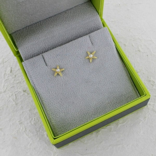 Sterling Silver Starfish Pearl Stud Earring - Reeves & Reeves