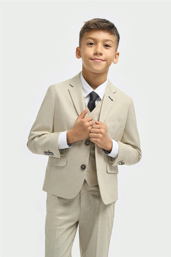 House of Cavani Boys Hampton Beige Wedding Suit