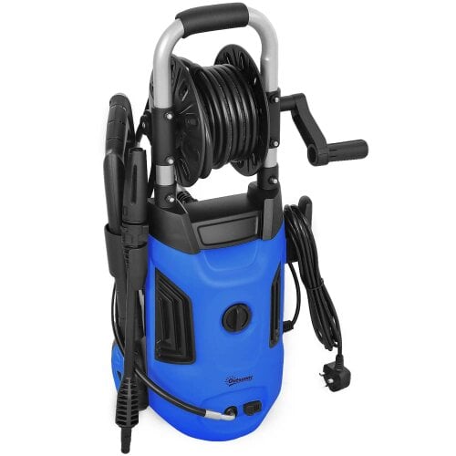 Bobobiy 1800W High Pressure Washer, 150 Bar Pressure, 420 L/h Flow, 6M Hose, Steel Handle Car Driveway, Blue