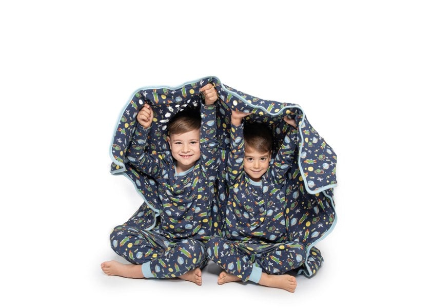 Luca and Rosa Boys pull on pyjamas - space print