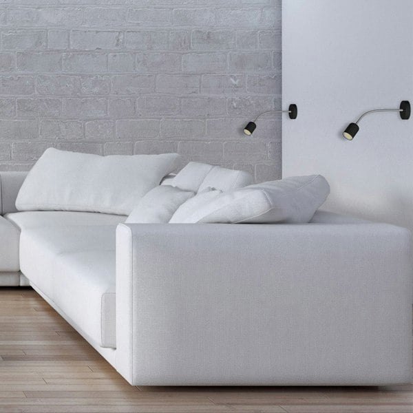 Milagro Maxi Black Wall Lamp 1XGU10 High Quality Hand Made Scandi Style Wall Light Stylish Subtle And Fully Adjustable