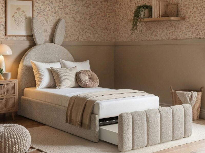 Flair Lapin Single Bed with Bunny Headboard Boucle