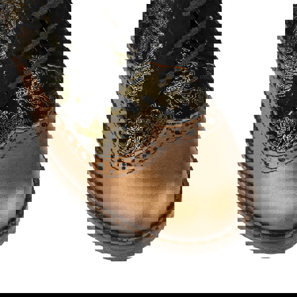 Embassy London The Artist - Bronze & Floral - Women's leather lace-up shoe with brogue detailing