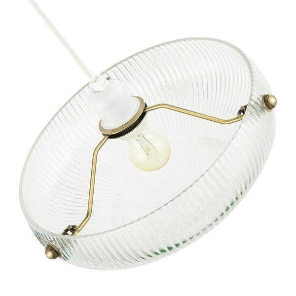 Modern Transparent Mini Line Ribbed Glass Pendant Bowl Lamp Shade Image 3