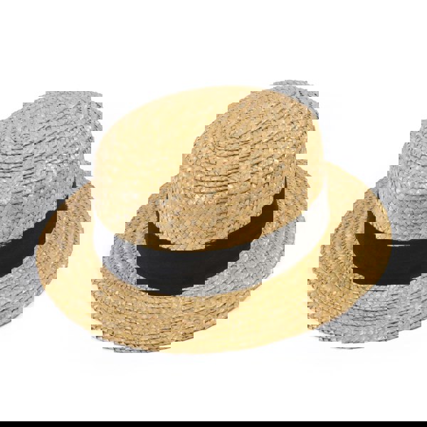 Bristol Novelty Unisex Adults Straw Boater - Straw/Black