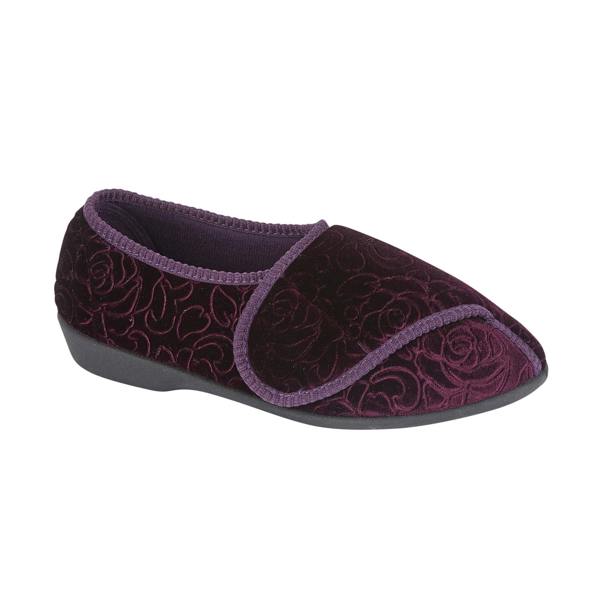 Jo & Joe DOREEN Touch Fasten Slippers   in  Purple