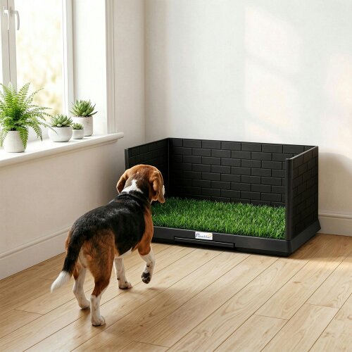 PawHut Dog Toilet Tray, Indoor Outdoor Dog Potty with High Walls