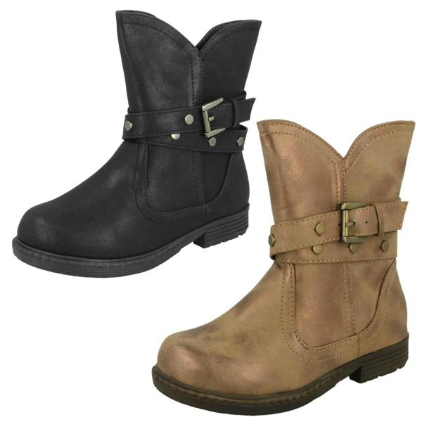 Spot On Girls Spot On Ankle Boots With Buckle Design