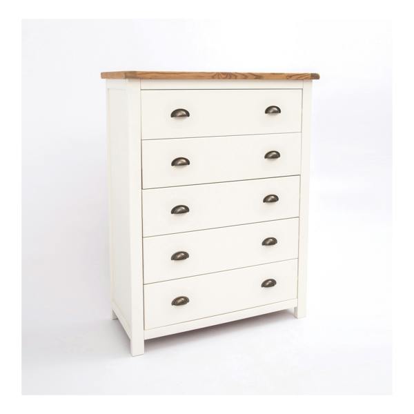 Cabinet Bits Lovere 5 Drawer Chest of Drawers Brass Cup Handle