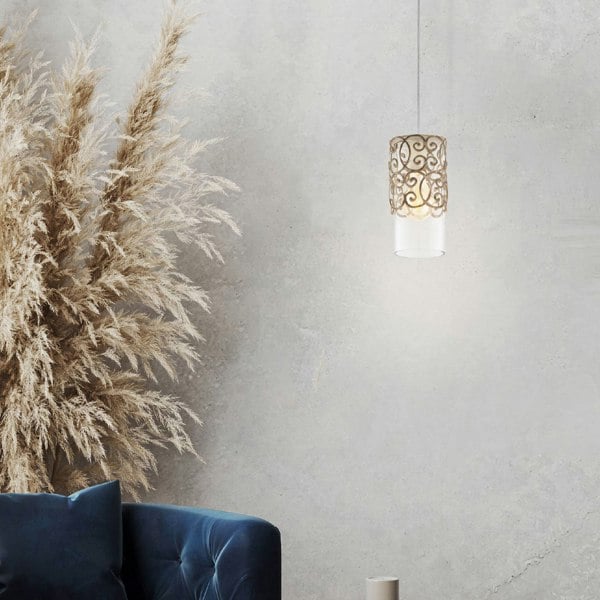 EGLO Single Pendant Light E27 Brown CARDIGAN