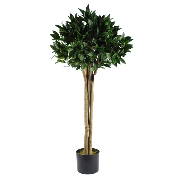 Leaf 120cm Deluxe Luxury Artificial Bay Leaf Laurel Tree Topiary Ball - 4ft Tall