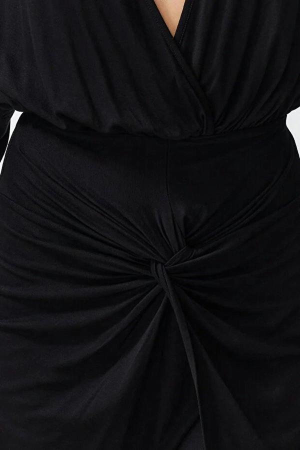 WOVCOR Fitted Mini Knitted Ruched Beach Dress