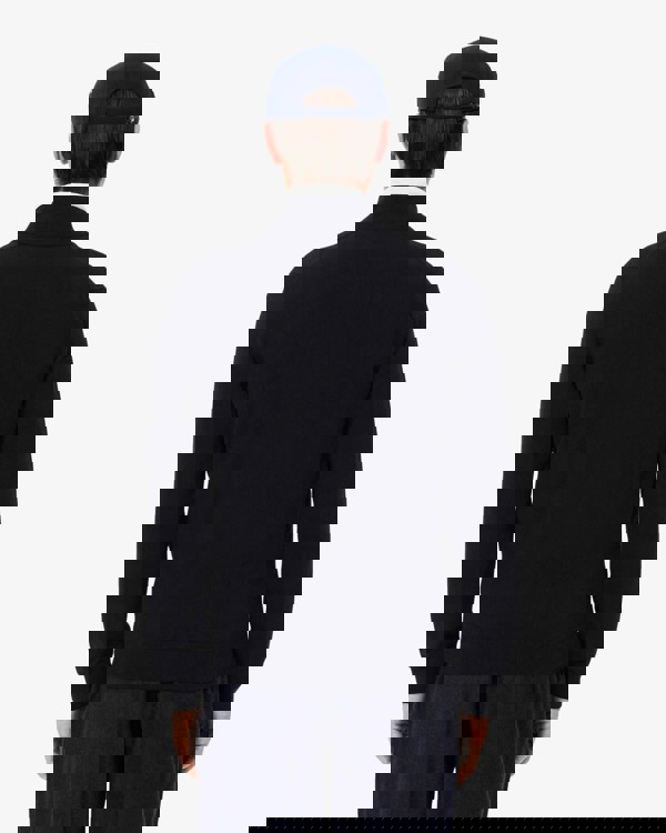 Lacoste High Neck Zipped Cotton Mens Sweater - Black 031 - CHO - Designer Mens Sweatshirts