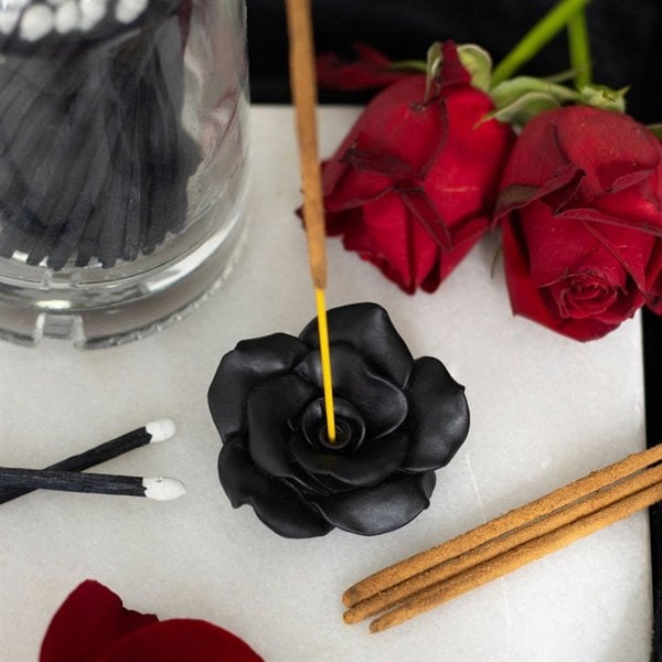 Serano Black Rose Resin Incense Stick Holder
