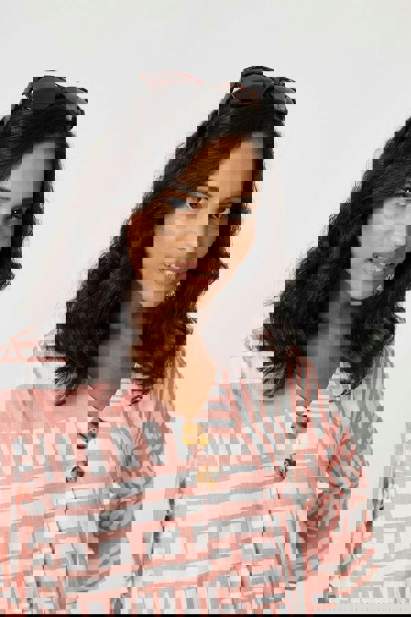 Pink | Printed 3/4 Flare Sleeve Blouse