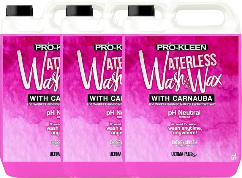 Ultima Plus XP Pro-Kleen Ultima-Plus XP pH Neutral 3x 5 Litres Cherry Splash Car Cleaner Waterless Wash & Wax with Carnauba