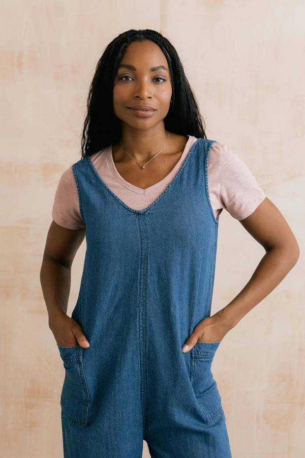 Lily & Me Erica Denim Wide Leg Jumpsuit