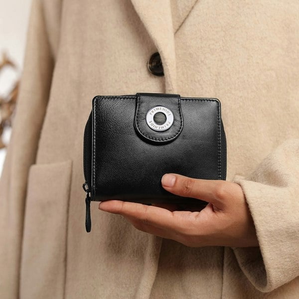 Black leather purse