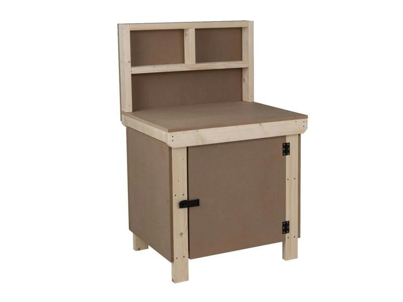 Arbor Garden Solutions Wooden MDF Top Workbench With Lockable Cupboard (V.9) with back panel